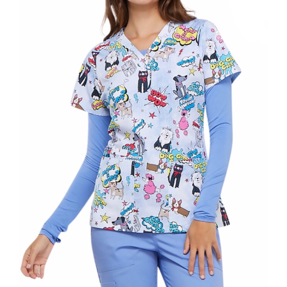 Cherokee Cat/Dog M Scrub Top